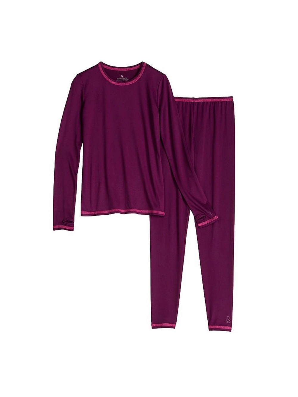 Cuddle Duds Girls Base Layer L/S Crew & Leggings Set - XS